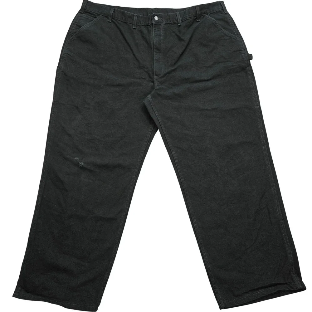 Carhartt Pants Mens 44x29 Black Carpenter Canvas Workwear Pockets Big Tall
